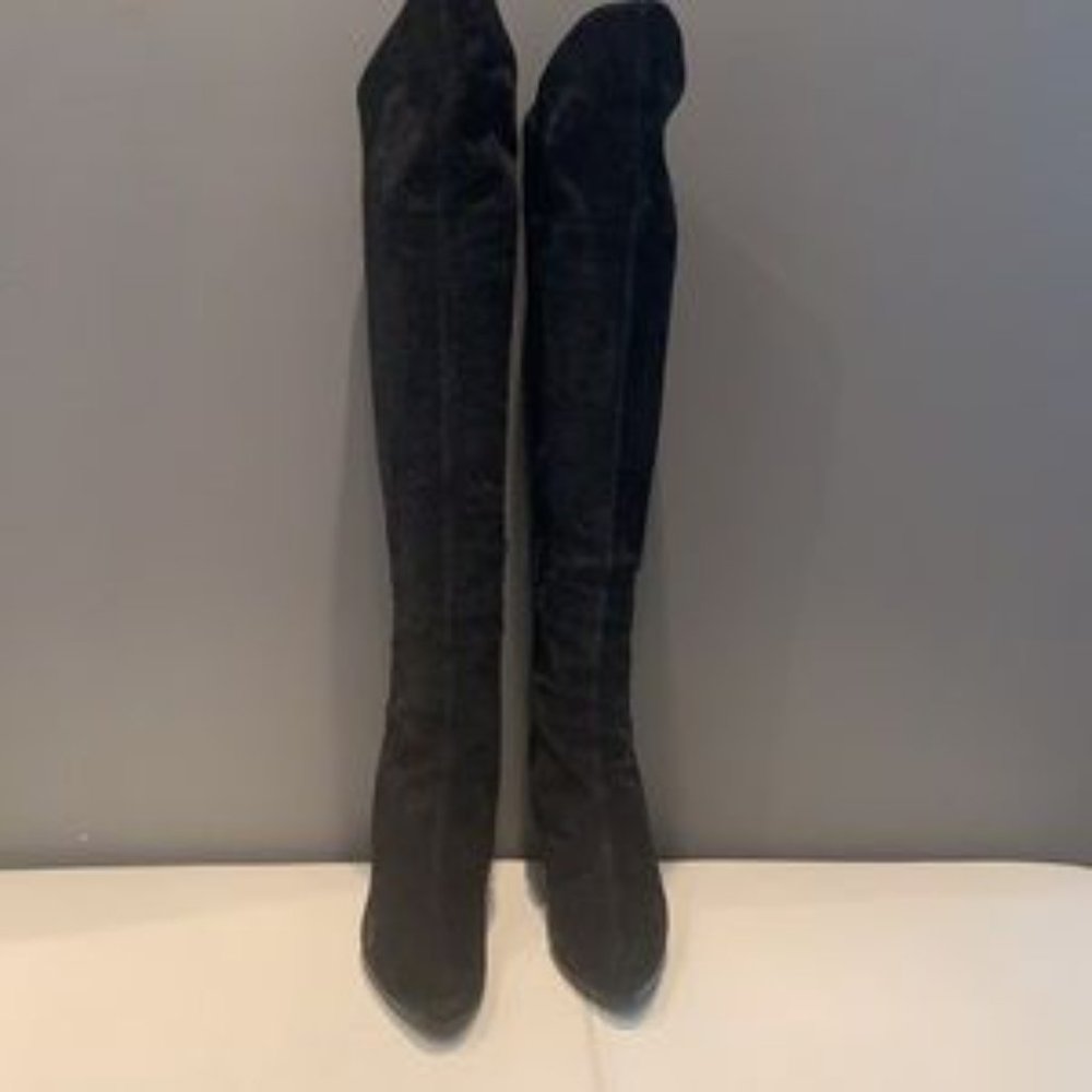 🇮🇹VTG 90’ Stuart Weitzman 💯% Suede/Leather O/U Knee Boots - Picture 11 of 17